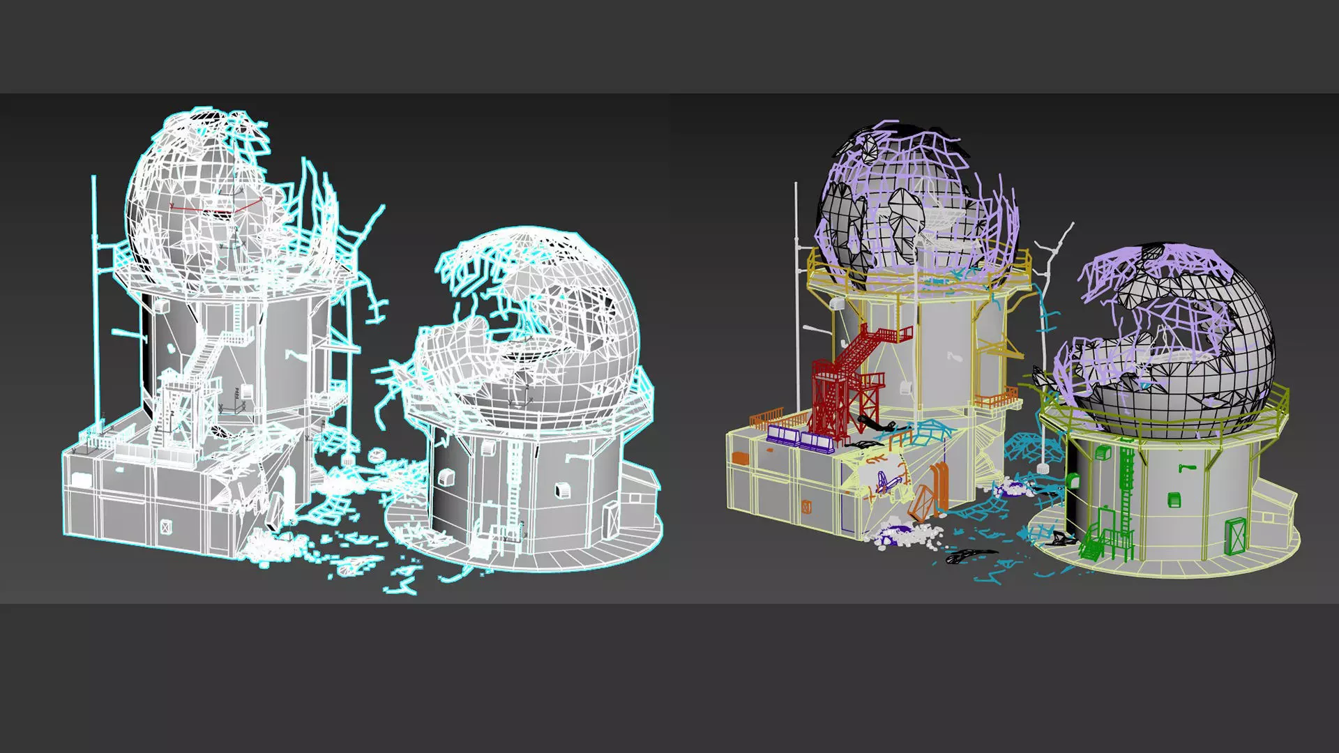 Damaged Old Radars 3D model_17