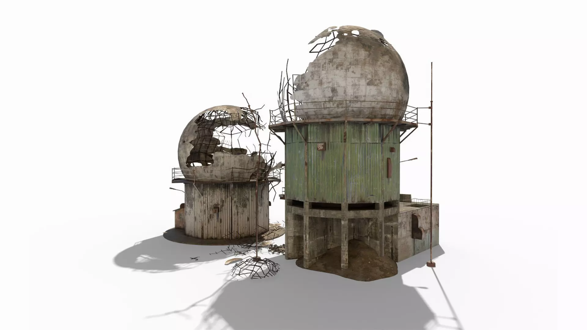 Damaged Old Radars 3D model_12