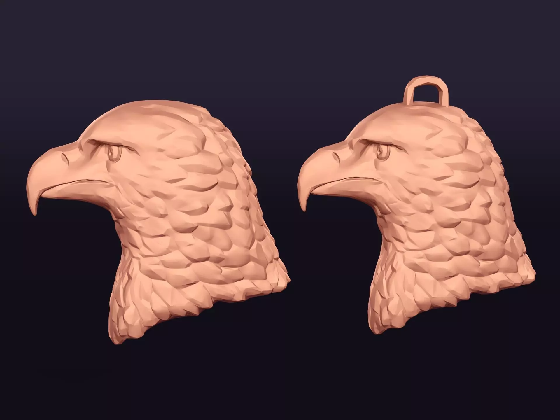 Eagle Head Pendant 3D print model_0