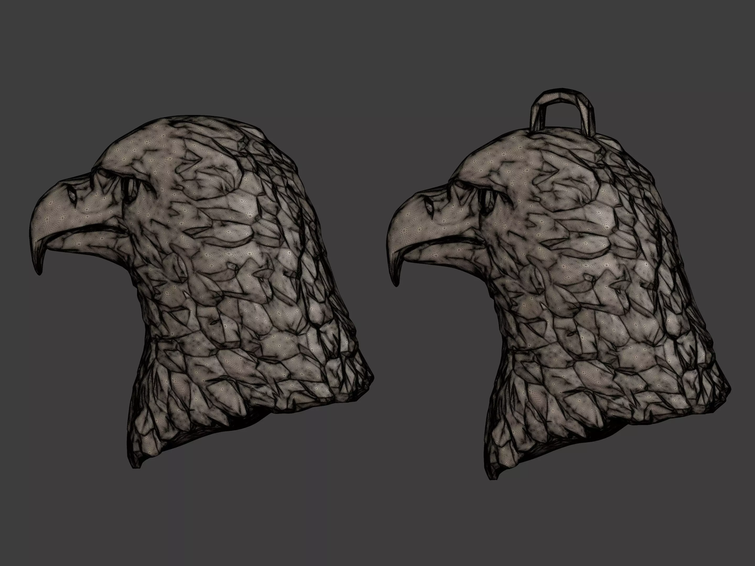 Eagle Head Pendant 3D print model_4