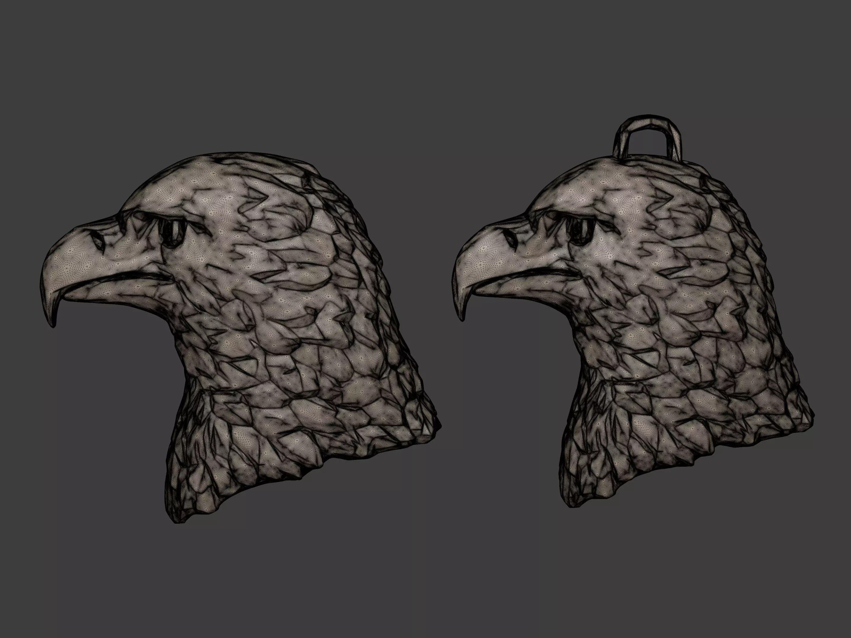 Eagle Head Pendant 3D print model_2