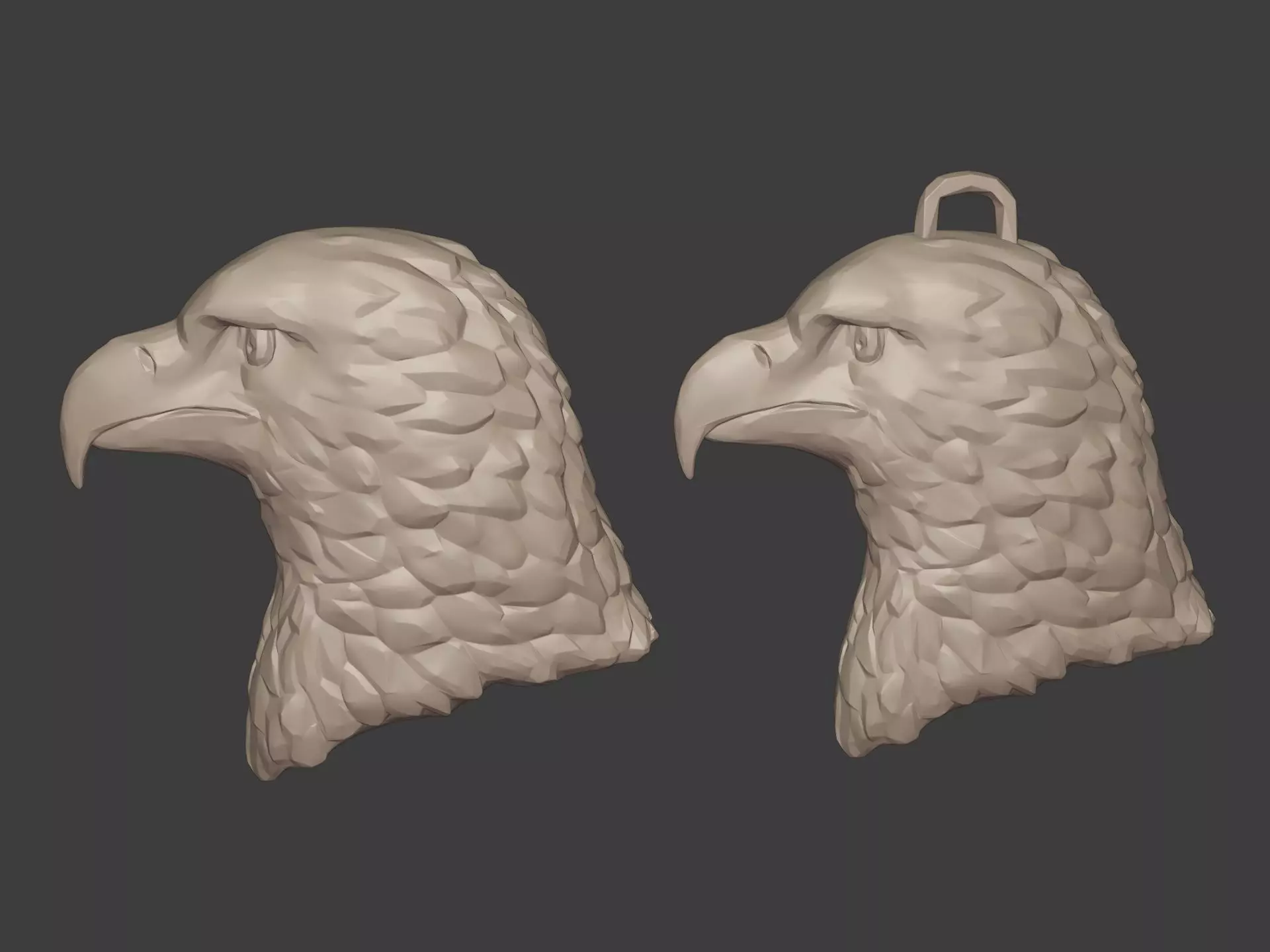 Eagle Head Pendant 3D print model_1