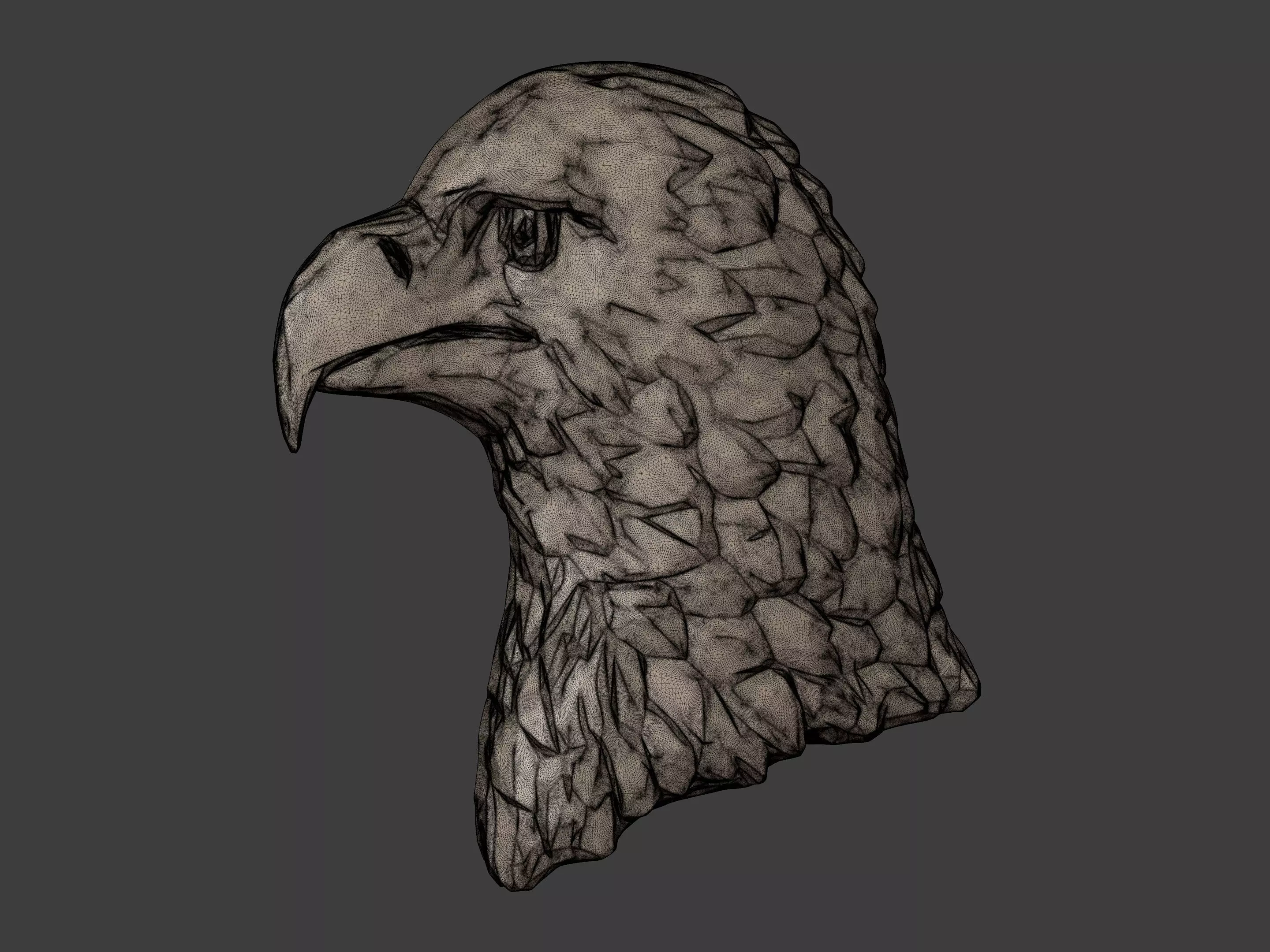 Eagle Head Pendant 3D print model_6