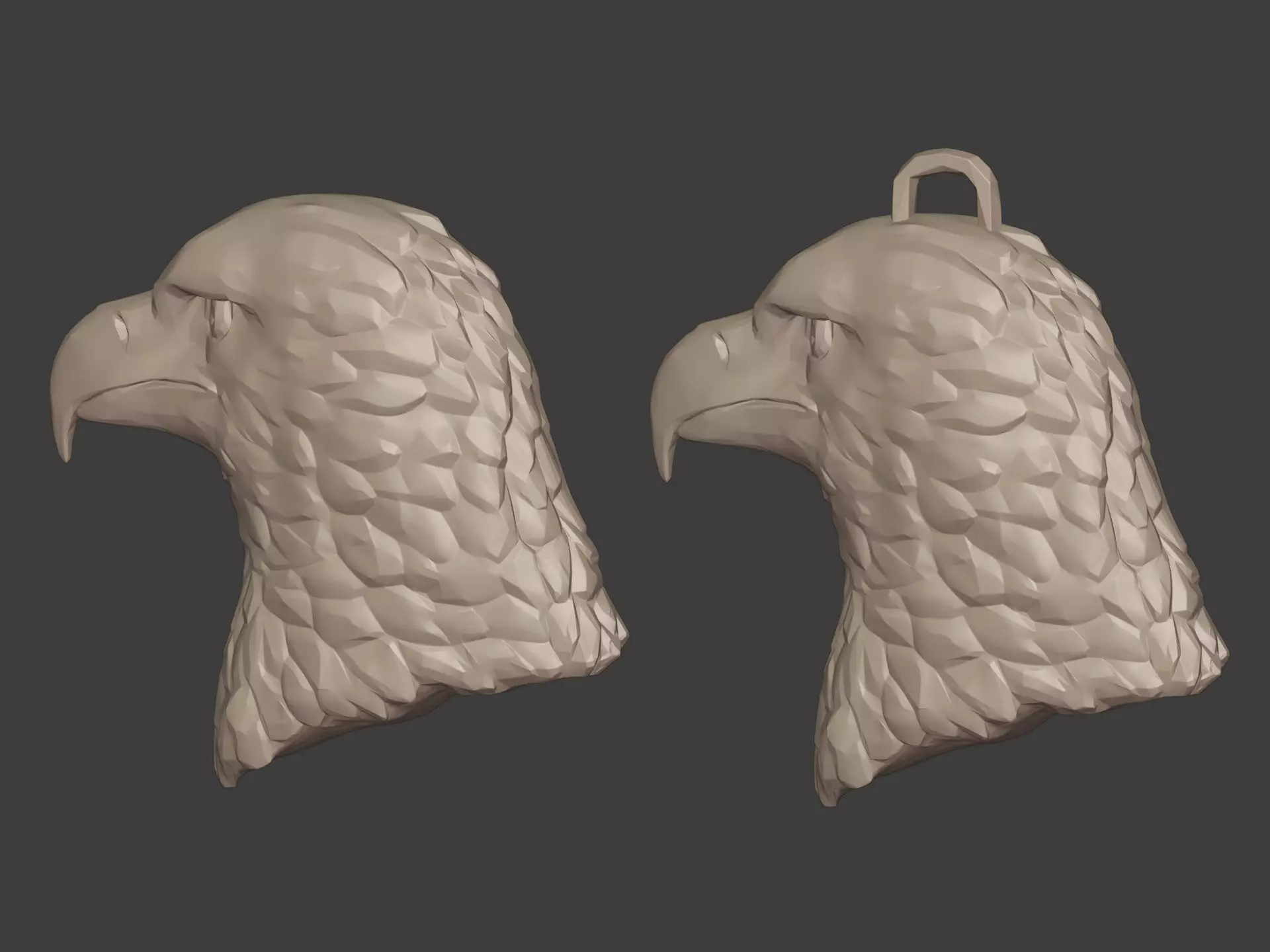 Eagle Head Pendant 3D print model_3