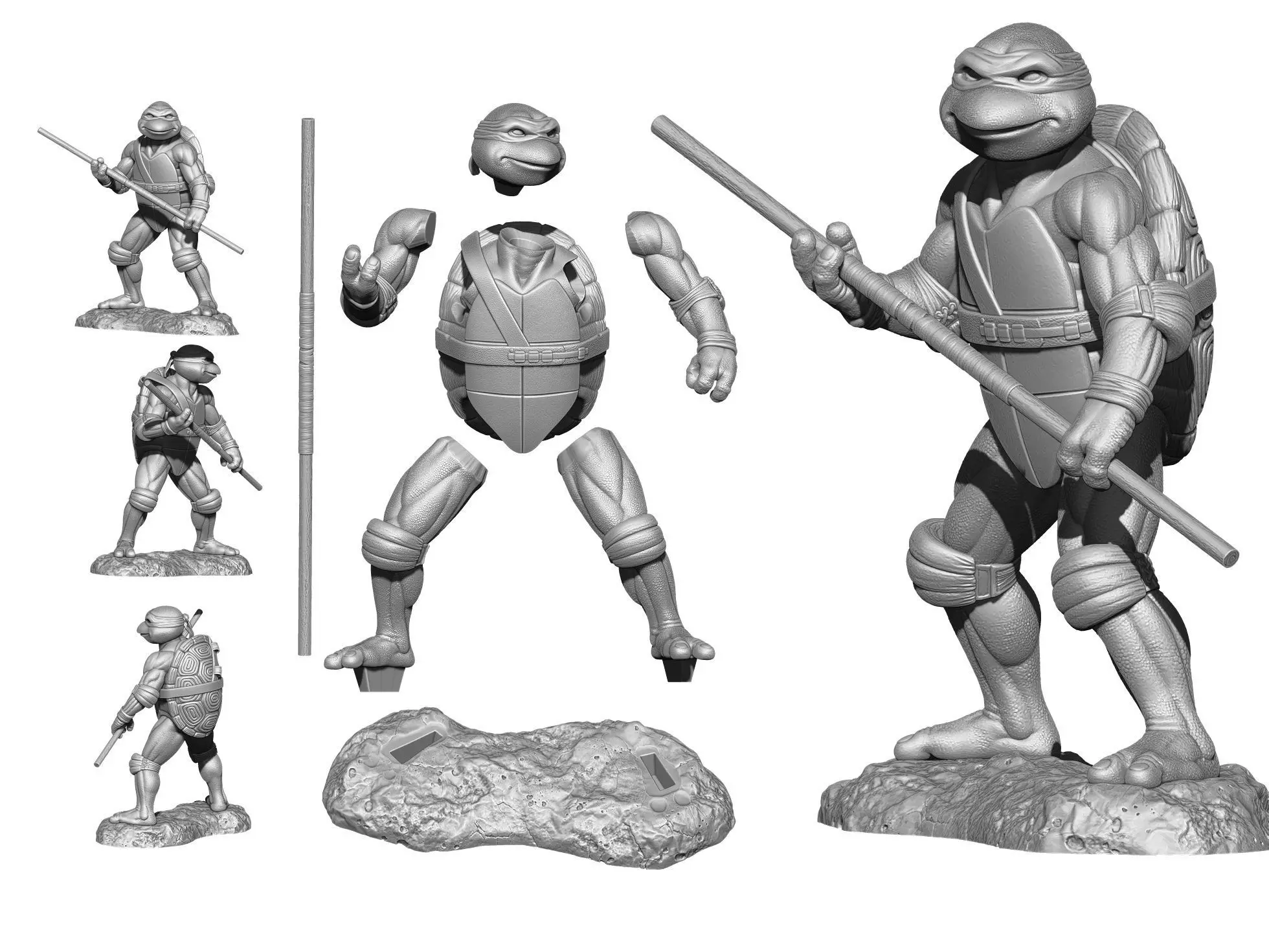 DONATELLO TMNT 1990 STL 3D print model_4