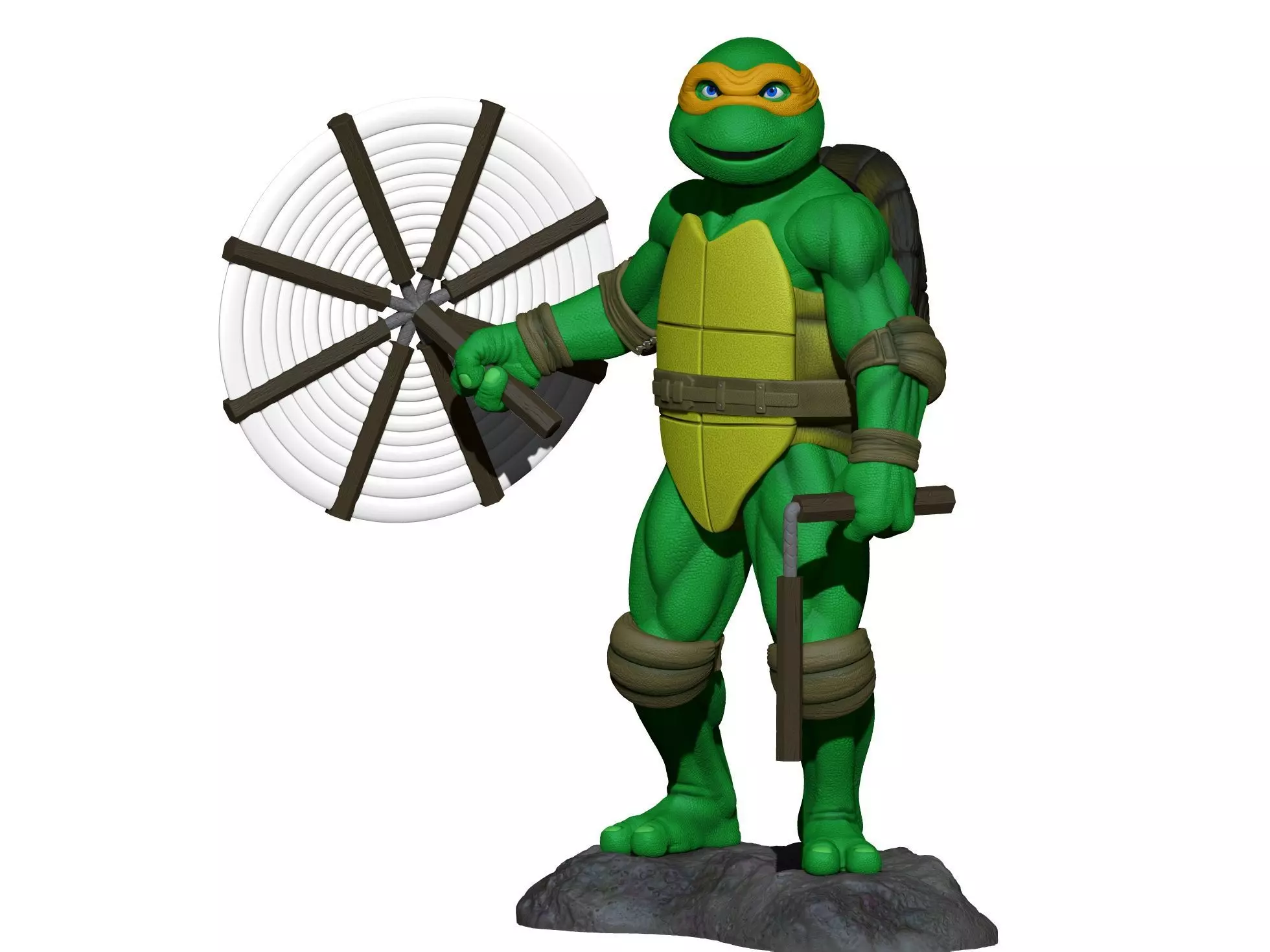 MICHELANGELLO TMNT 1990 STL 3D print model_2