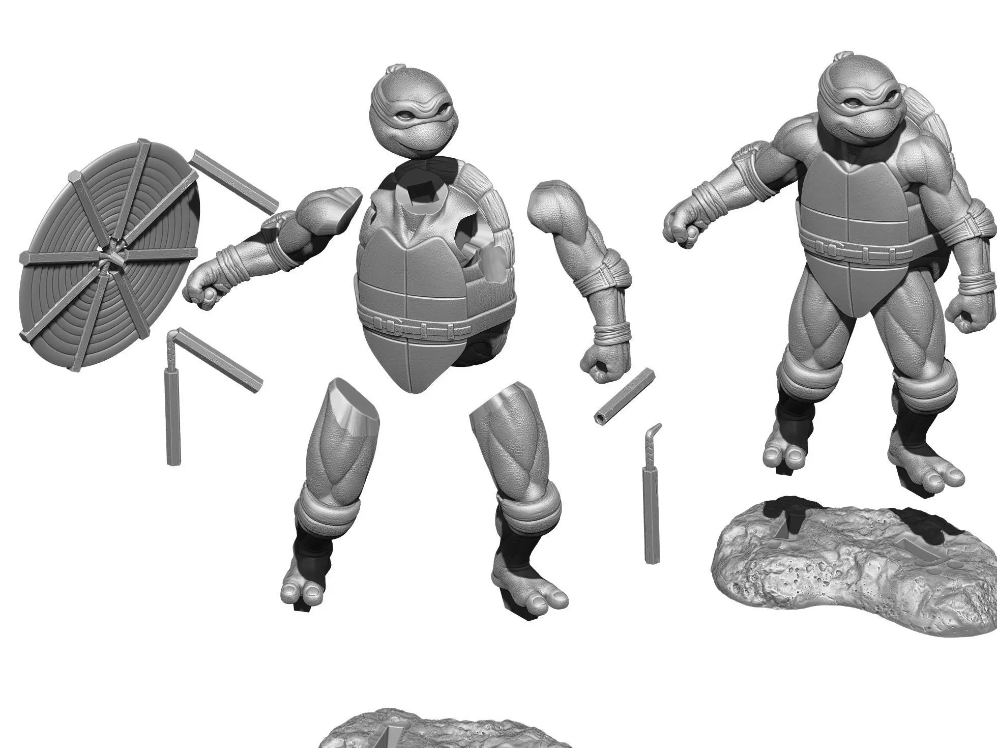 MICHELANGELLO TMNT 1990 STL 3D print model_17