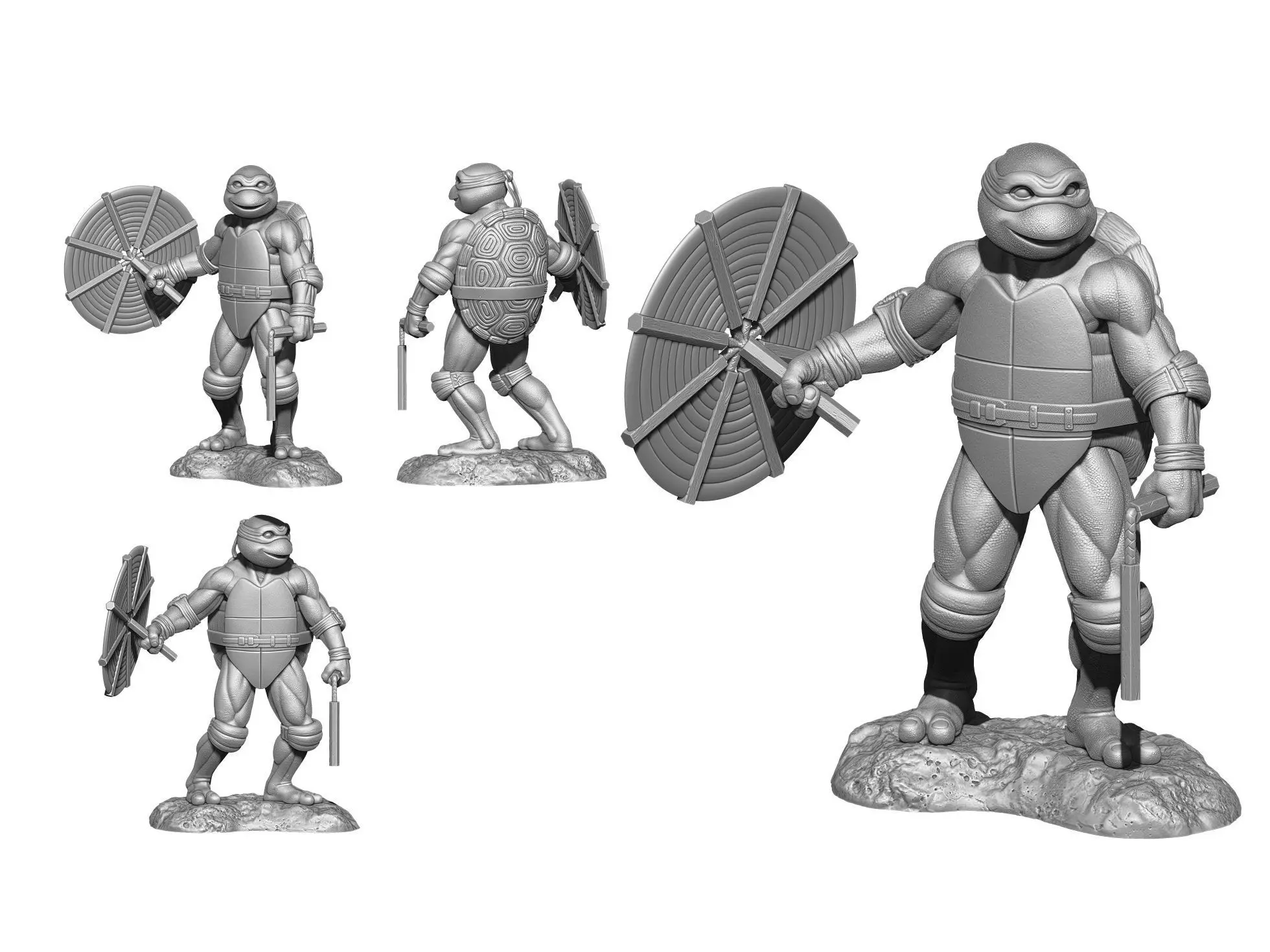 MICHELANGELLO TMNT 1990 STL 3D print model_6