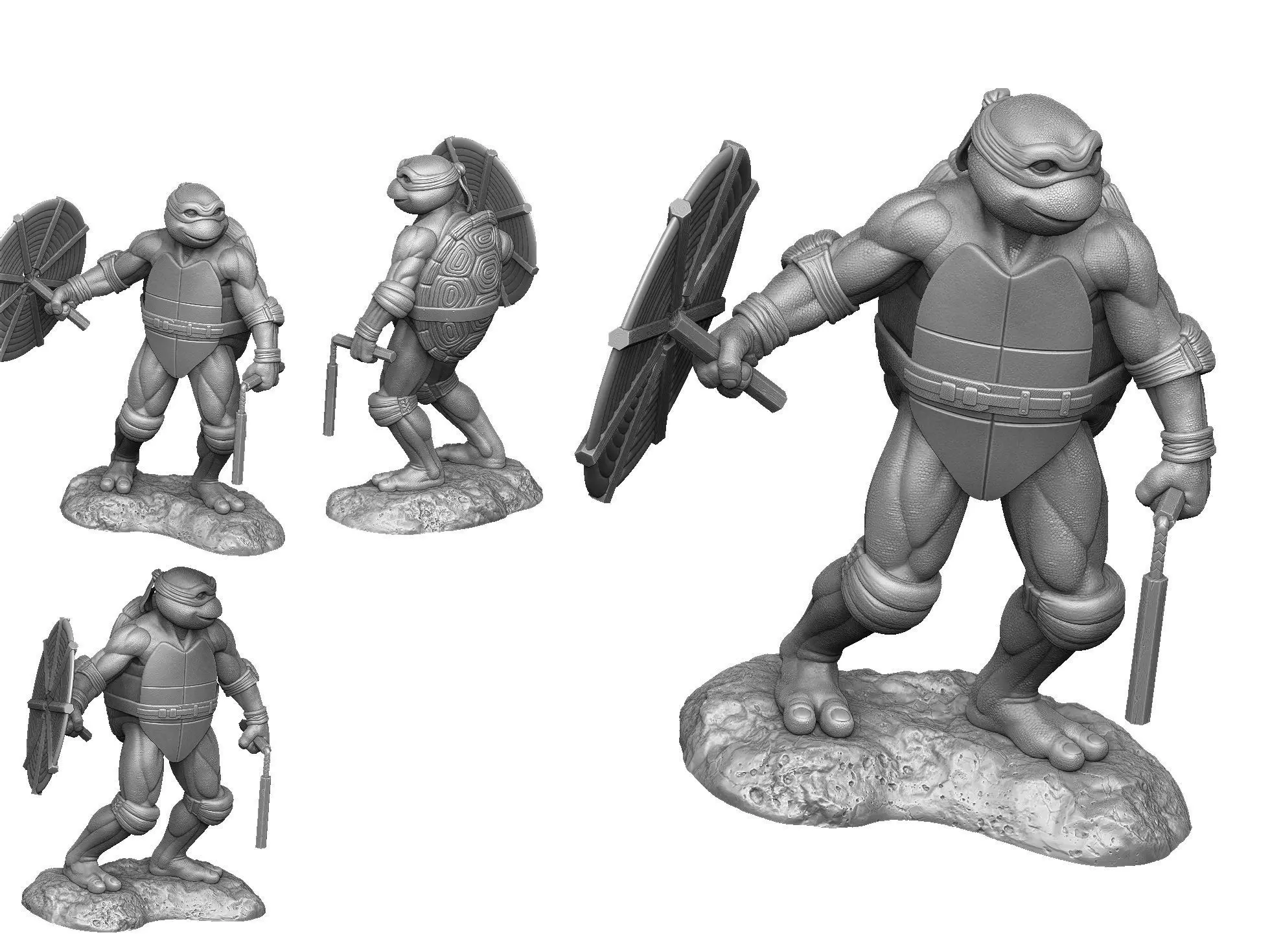 MICHELANGELLO TMNT 1990 STL 3D print model_7