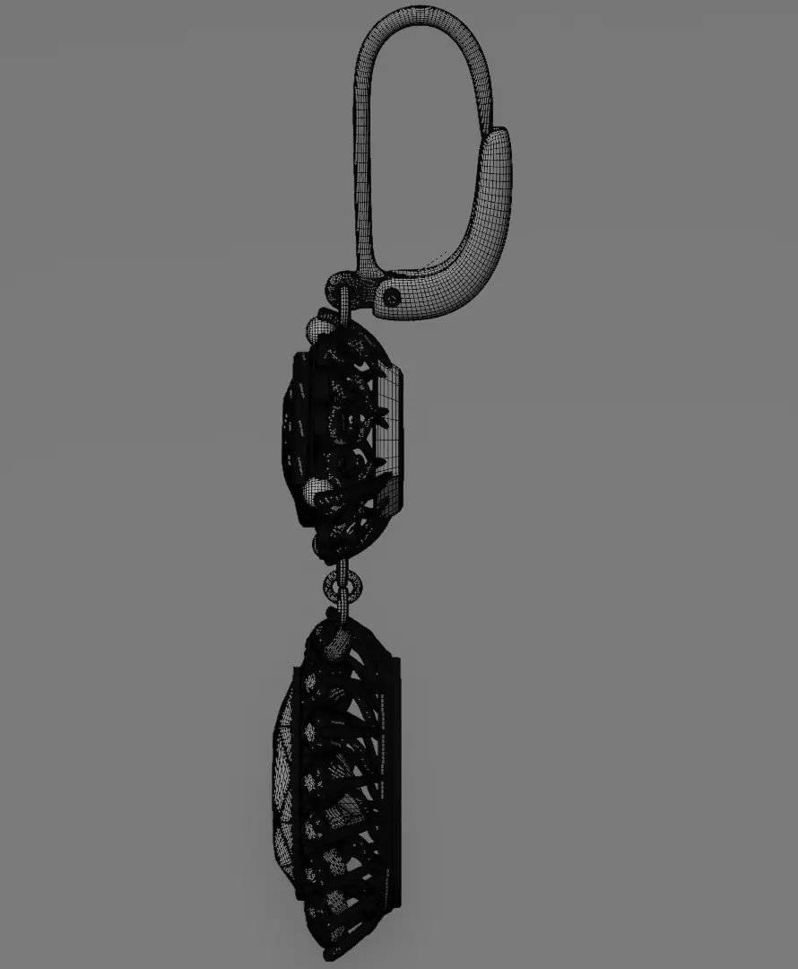 Golden Aurelis earrings 3D model jewelry 3D model_16
