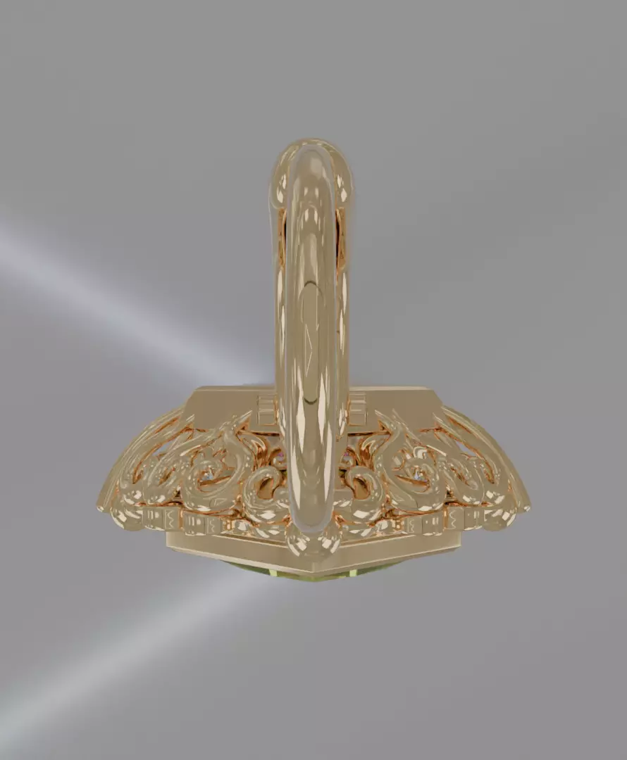 Golden Aurelis earrings 3D model jewelry 3D model_2