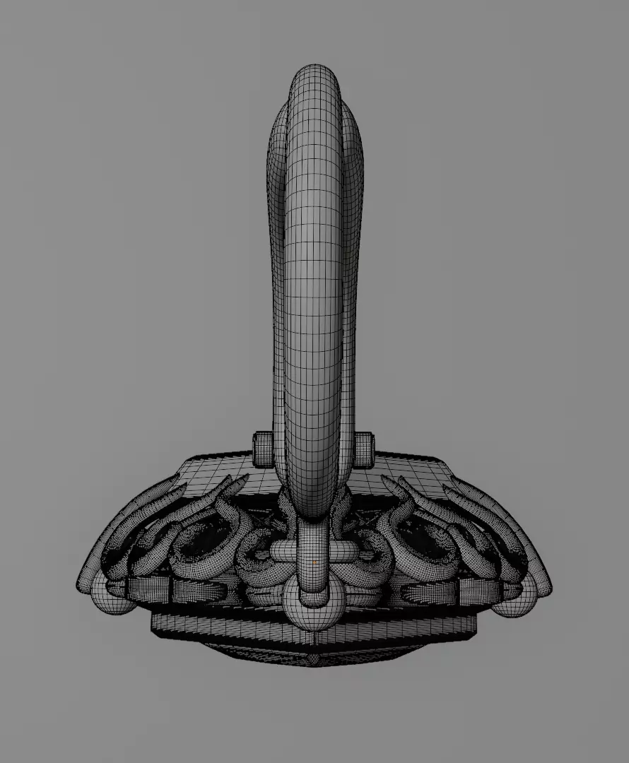 Golden Aurelis earrings 3D model jewelry 3D model_14