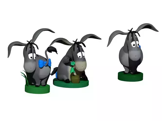 Eeyore 3 options for 3D printing STL 3D print model  Eeyore 3 options for 3D printing STL 3D print model