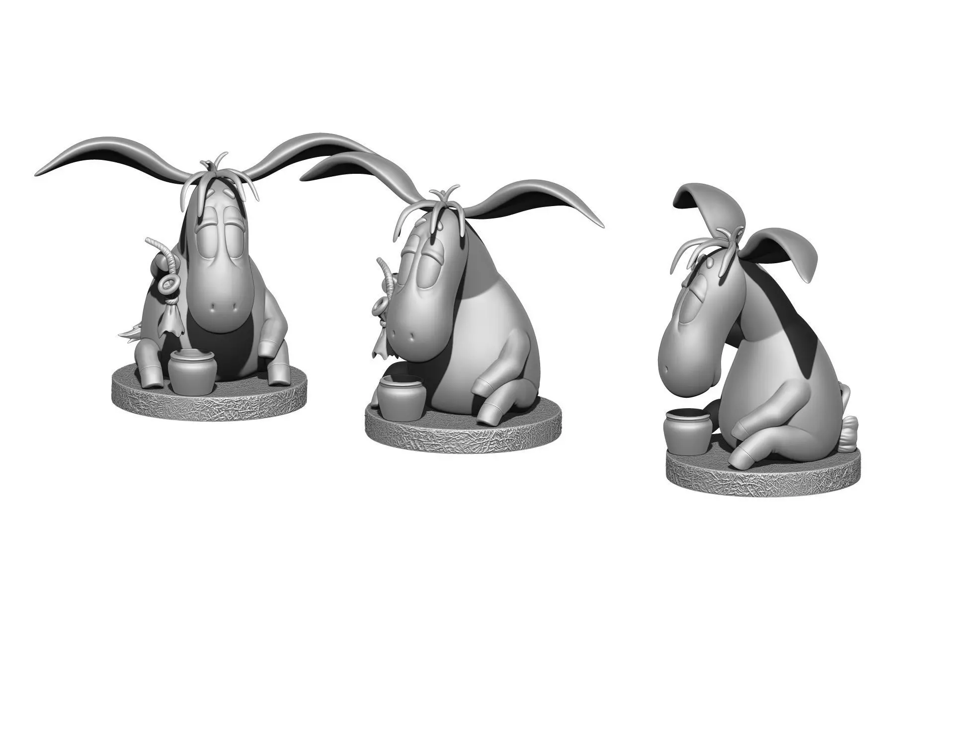 Eeyore 3 options for 3D printing STL 3D print model_18