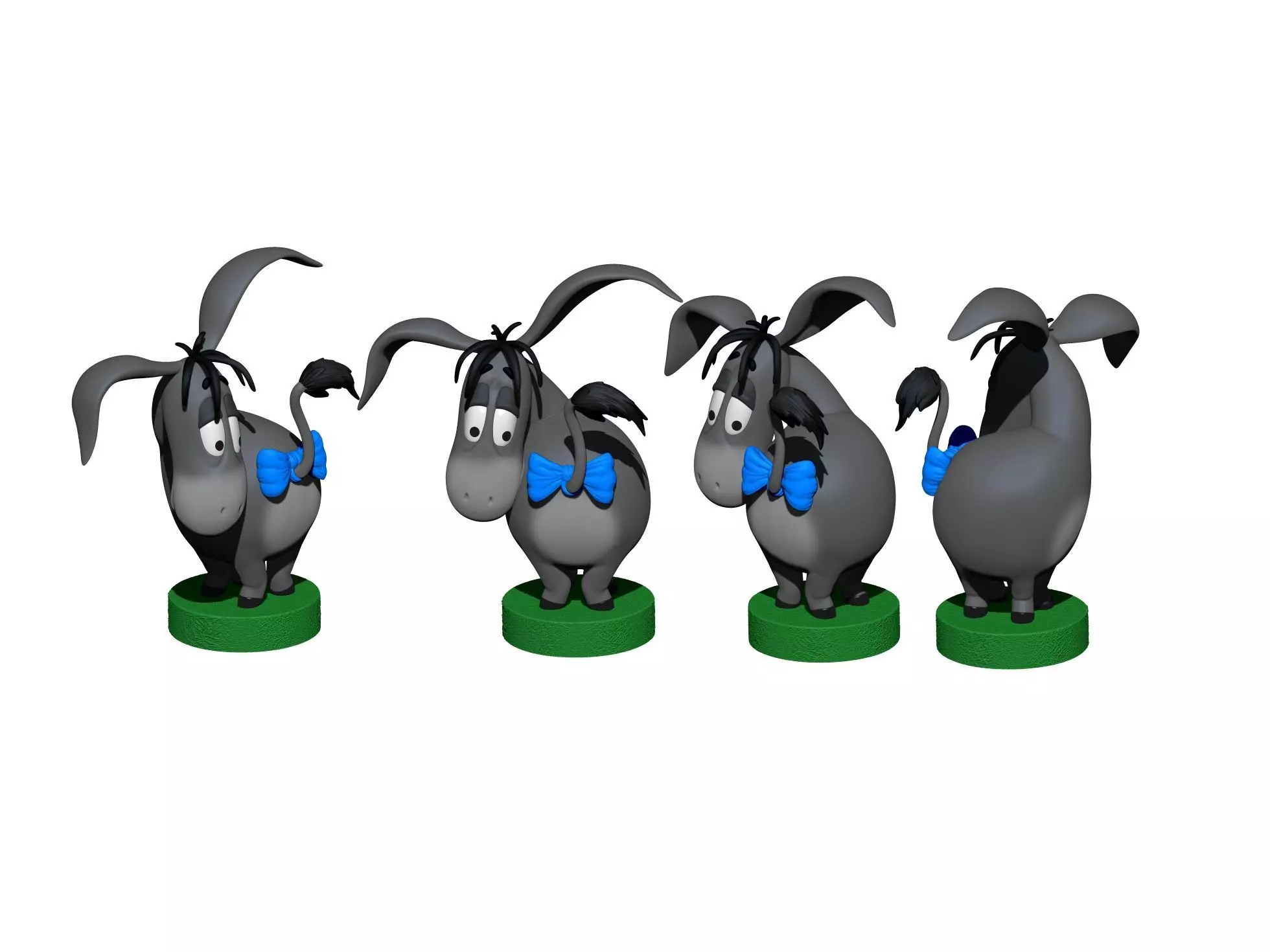Eeyore 3 options for 3D printing STL 3D print model_23