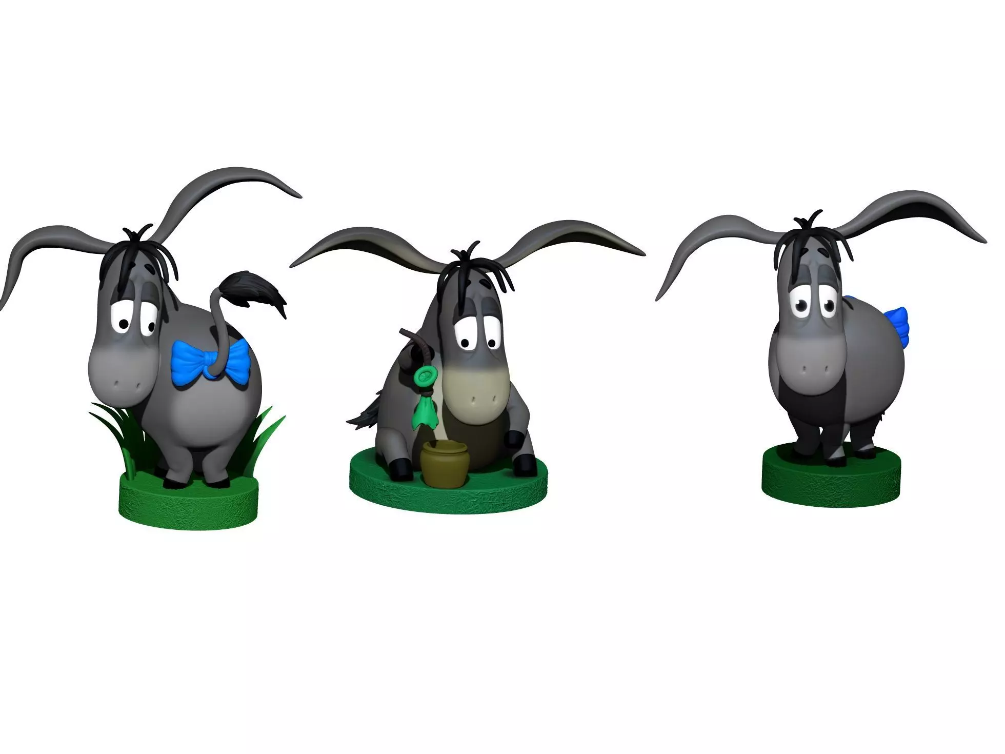 Eeyore 3 options for 3D printing STL 3D print model_25