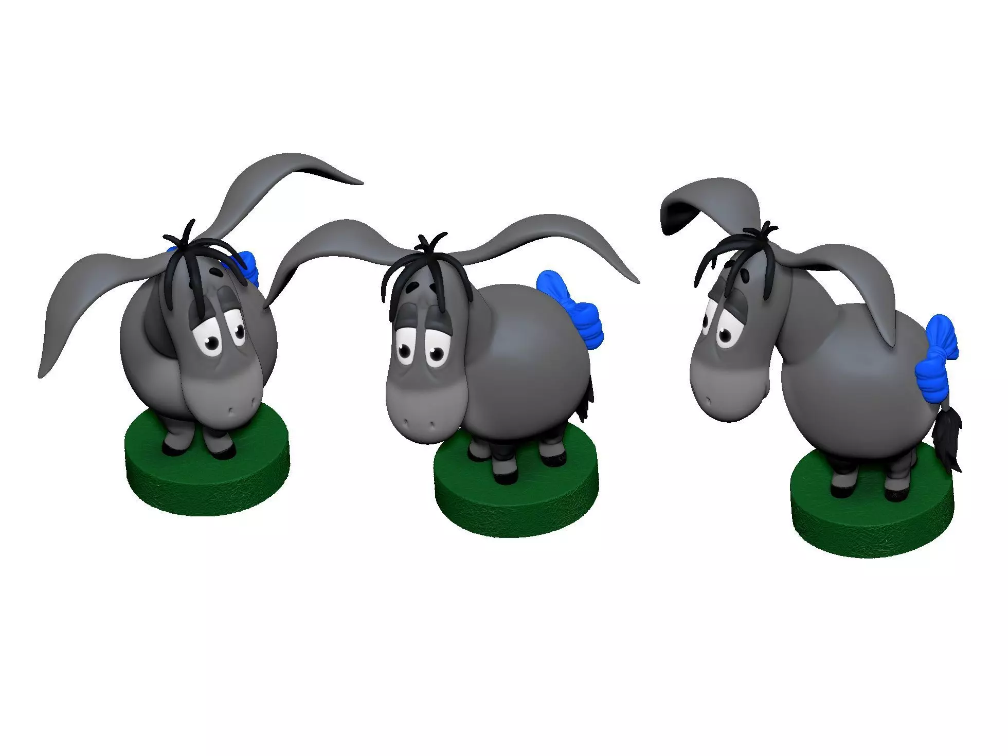 Eeyore 3 options for 3D printing STL 3D print model_7