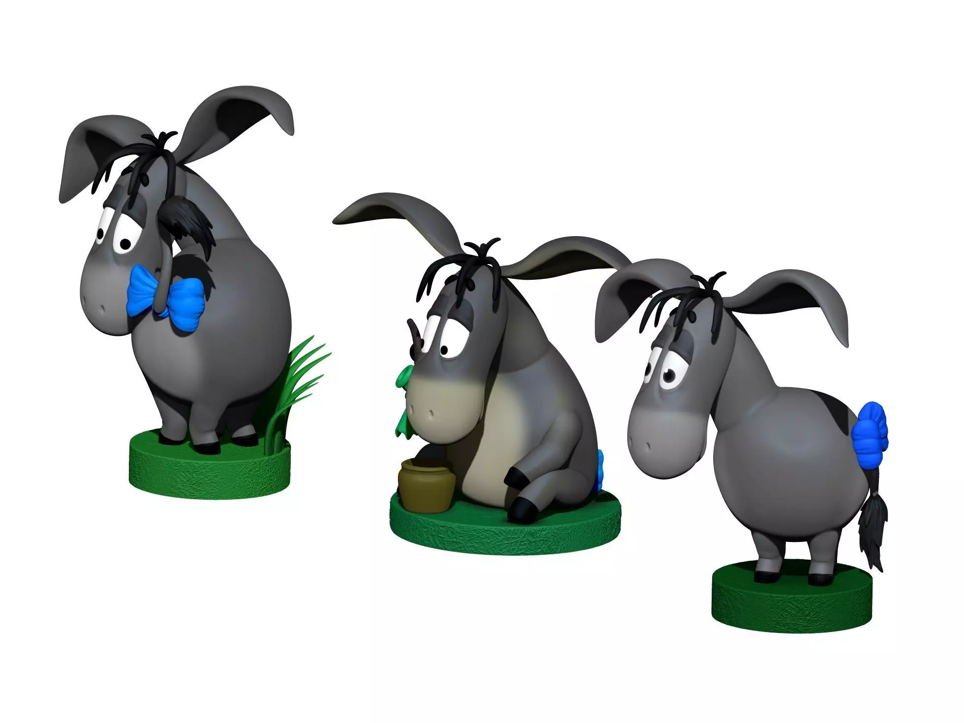 Eeyore 3 options for 3D printing STL 3D print model_9