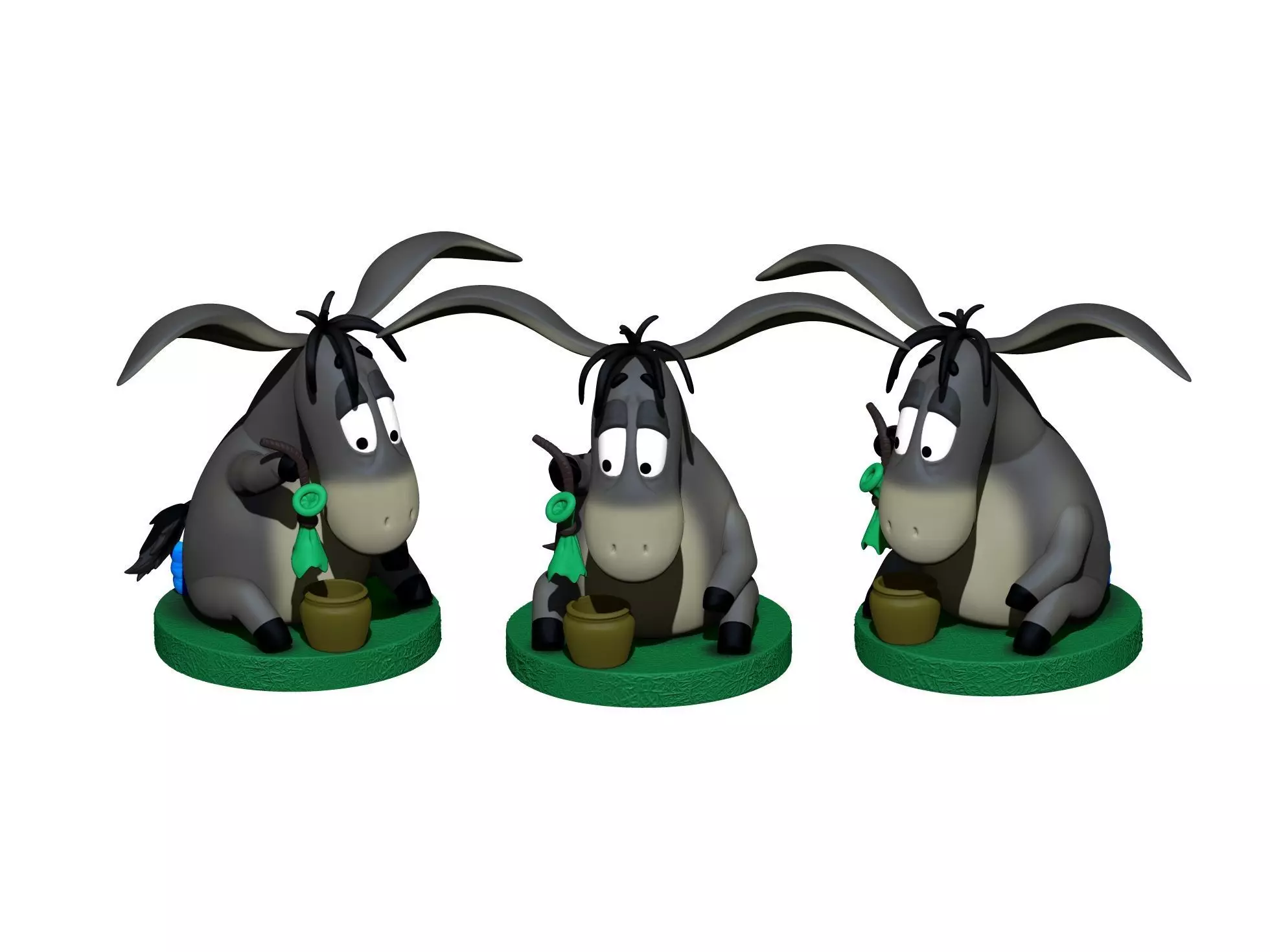 Eeyore 3 options for 3D printing STL 3D print model_26