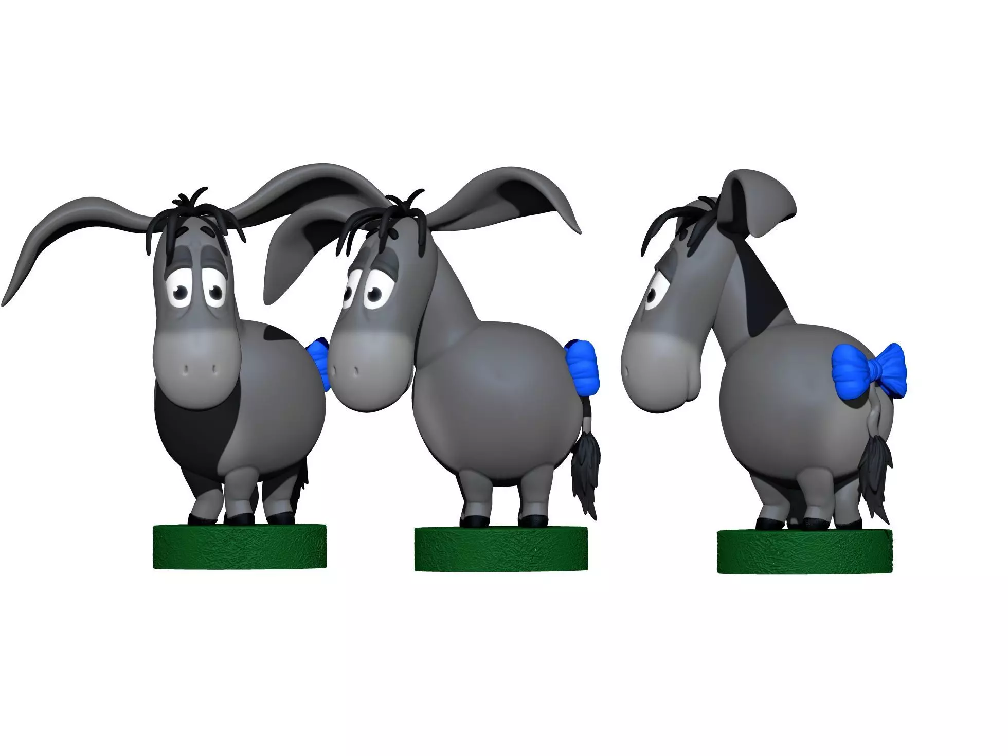 Eeyore 3 options for 3D printing STL 3D print model_3