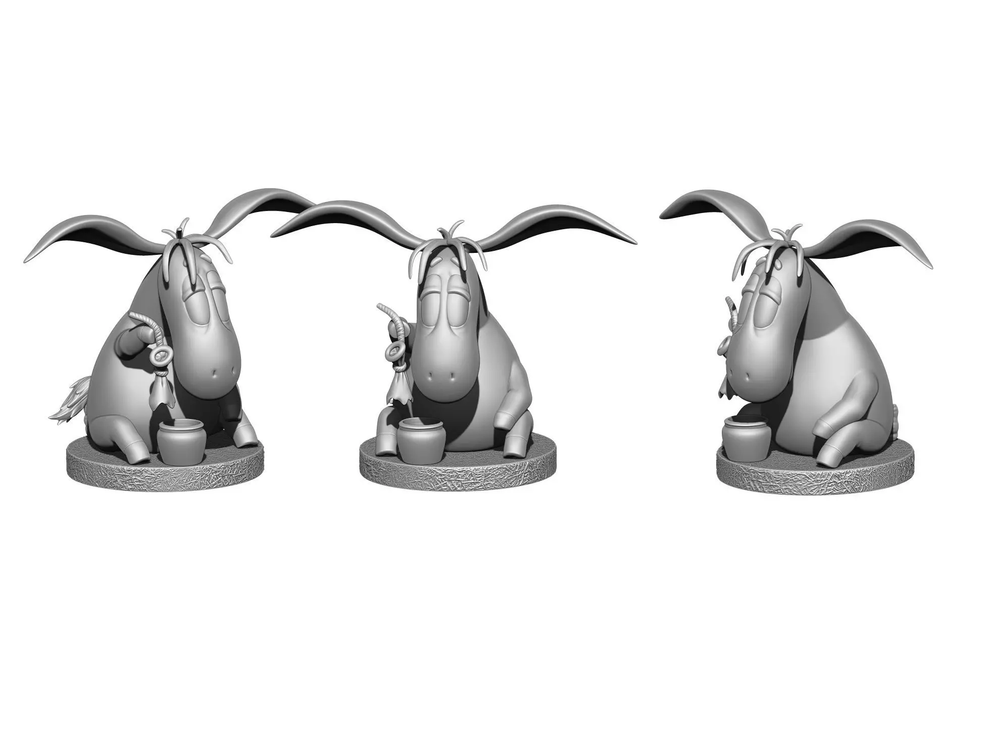 Eeyore 3 options for 3D printing STL 3D print model_6