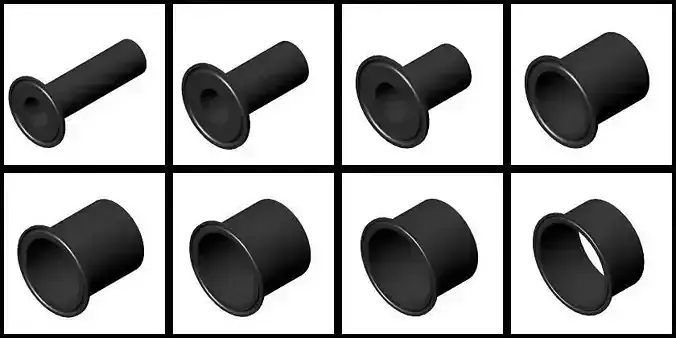 Sanitary Nipple TC Complete Set 1-2 in to 4 in 3D model