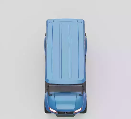 Blue Golf Cart 3D model 4