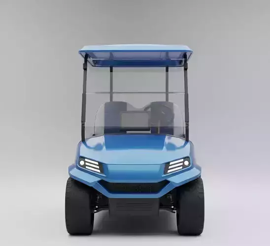 Blue Golf Cart 3D model 3