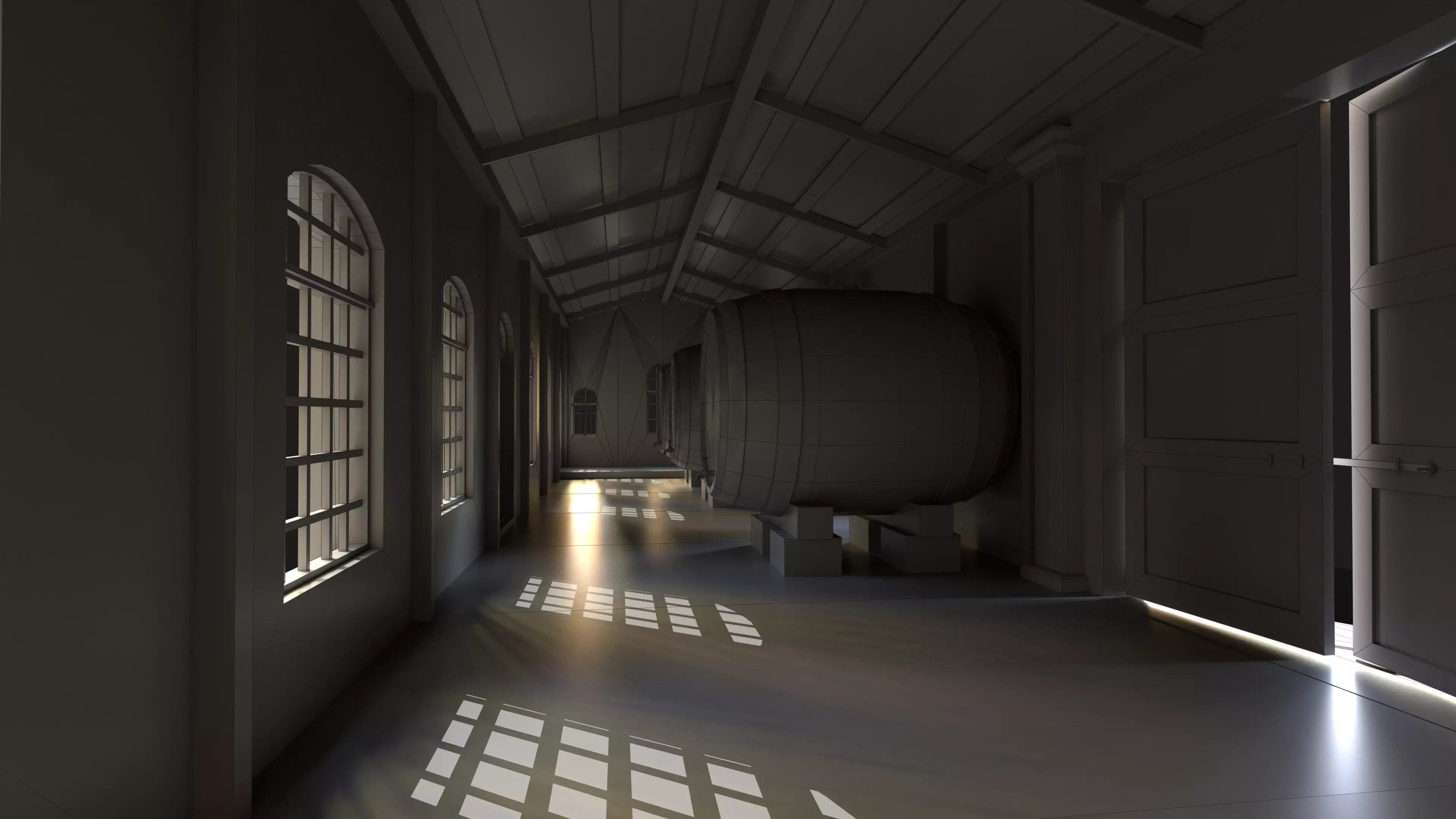 Old Wine Warehouse Low-poly 3D model_15