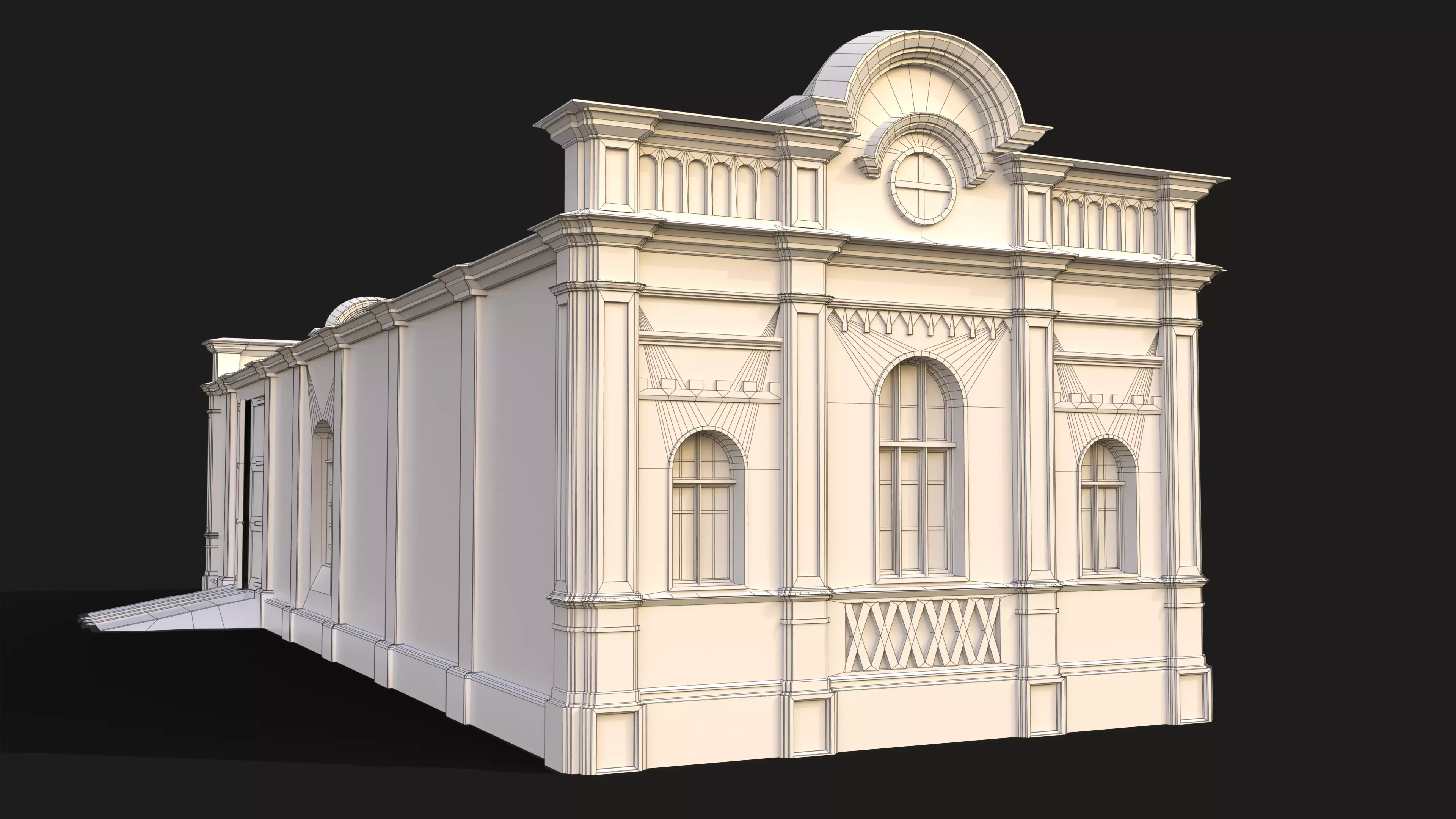 Old Wine Warehouse Low-poly 3D model_13