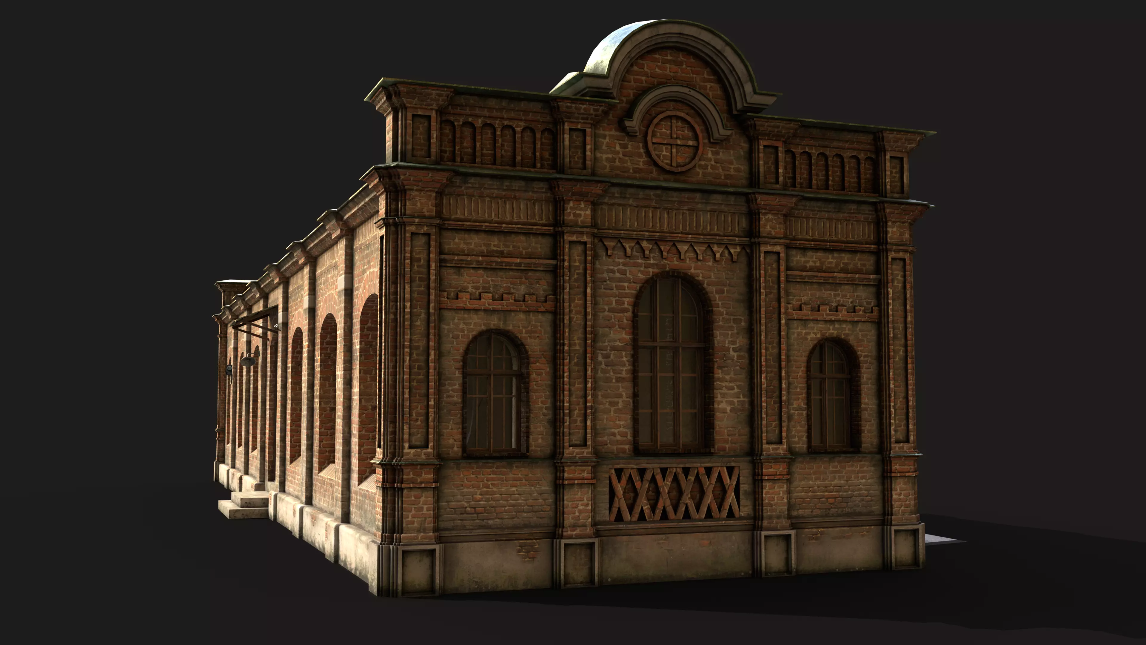 Old Wine Warehouse Low-poly 3D model_4