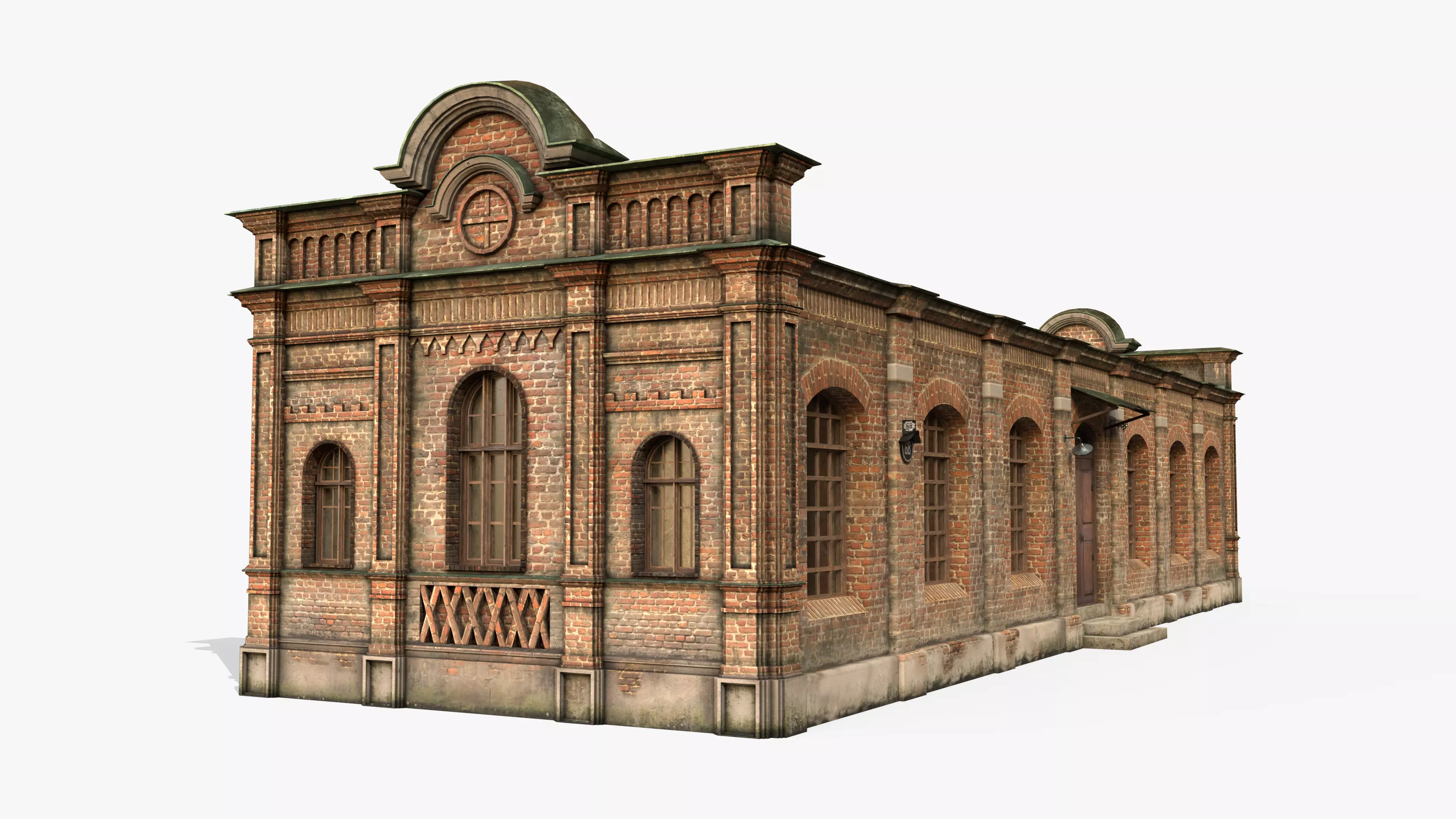 Old Wine Warehouse Low-poly 3D model_0