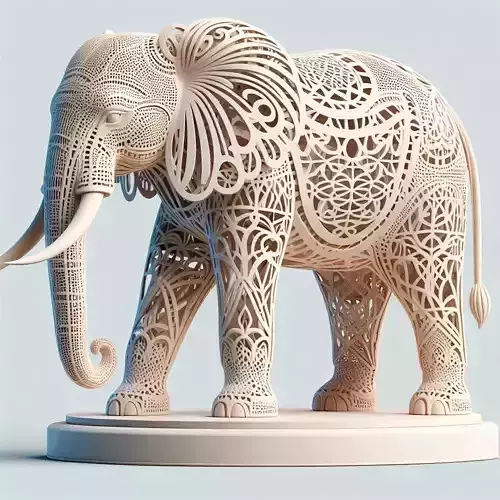 2326  Color 3D Model of a Totem Style  Elephant  pug 3D print model