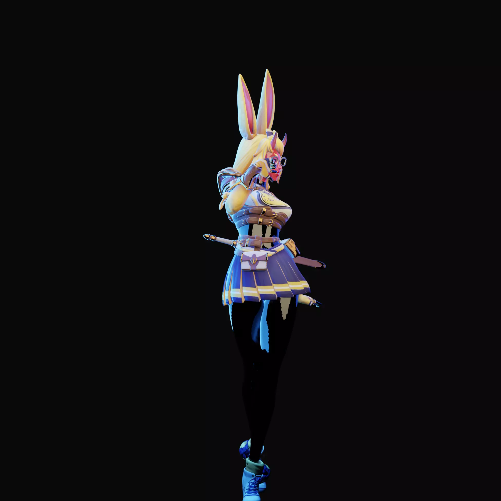 Cute Woman Rogue Wearing Rabbit Ears 3D print model_9