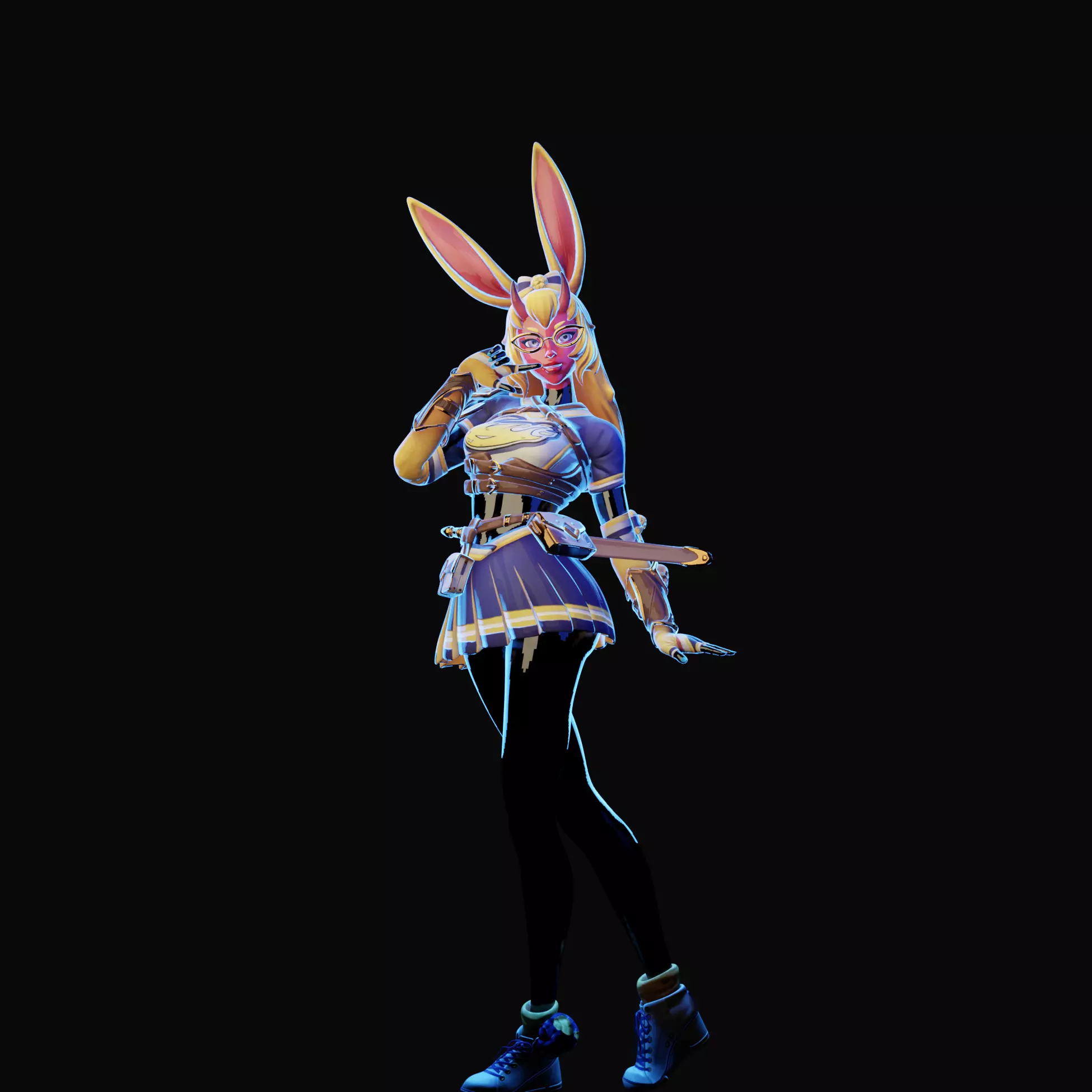 Cute Woman Rogue Wearing Rabbit Ears 3D print model_7