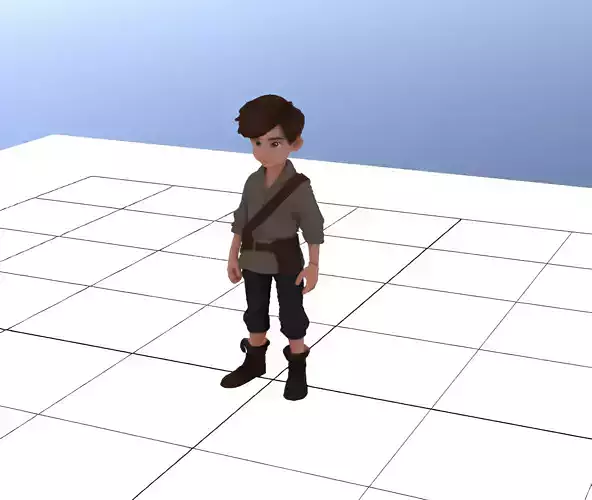 Stylized Young Adventurer 3D Character  
