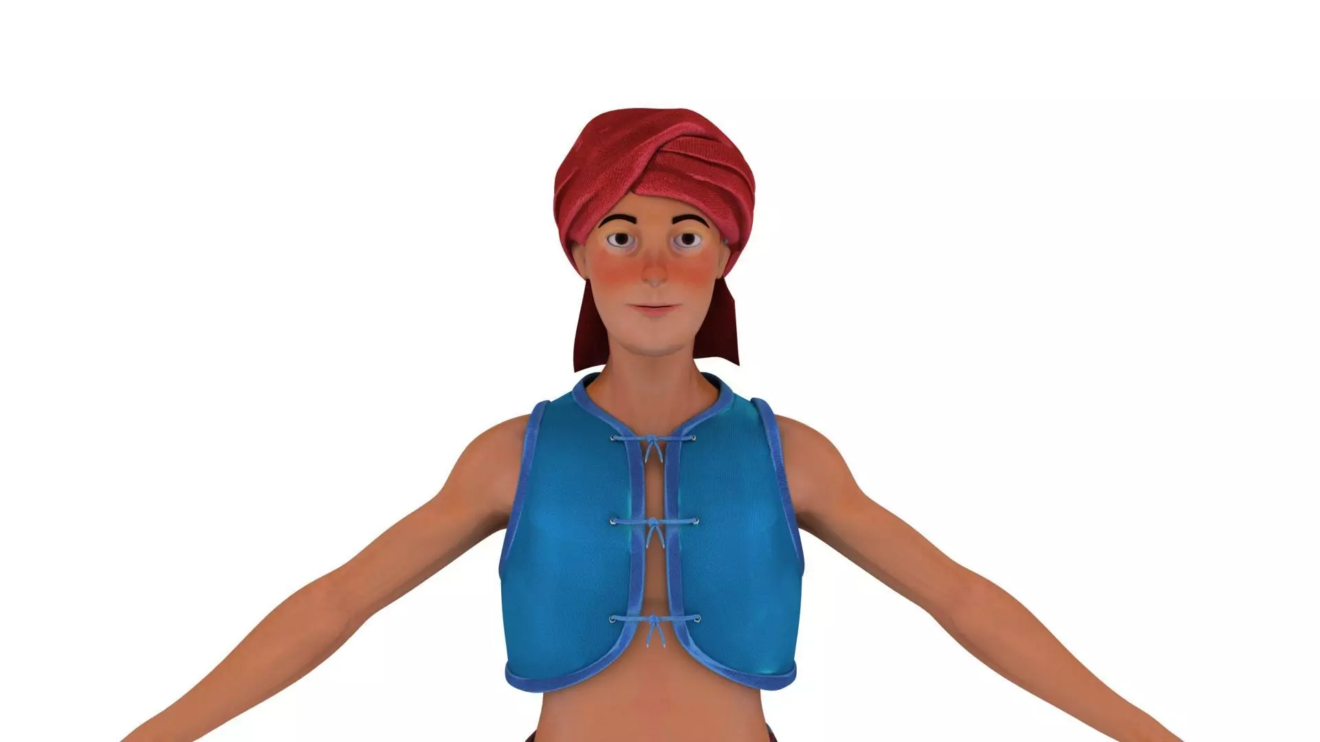 Historical cartoon young boy 3D model_0