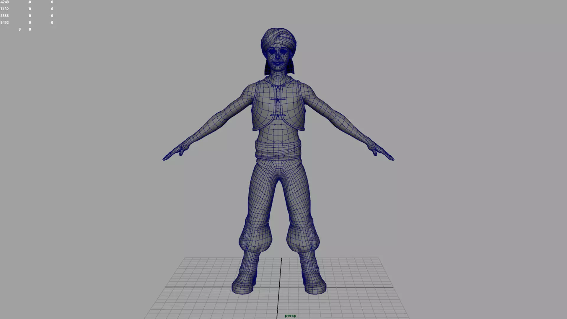 Historical cartoon young boy 3D model_9