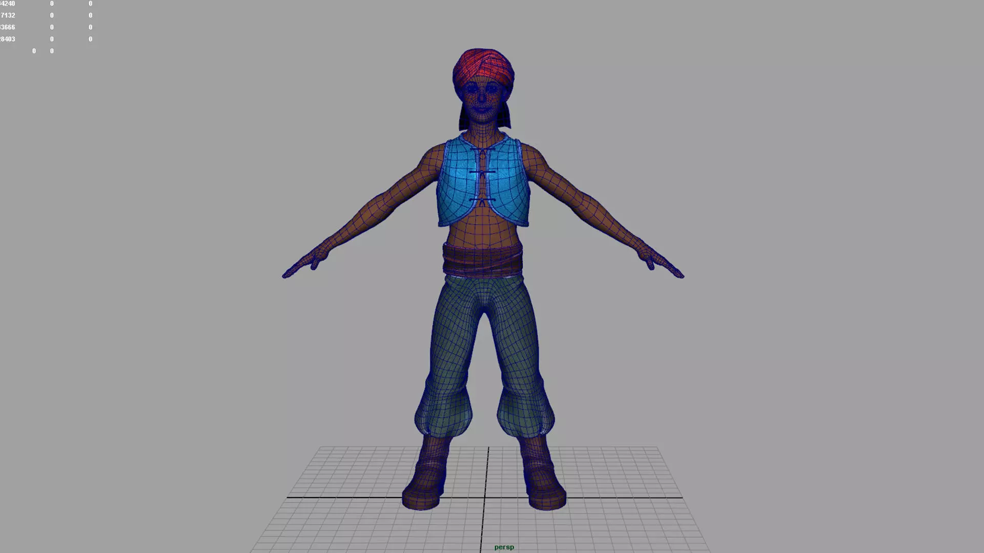 Historical cartoon young boy 3D model_10