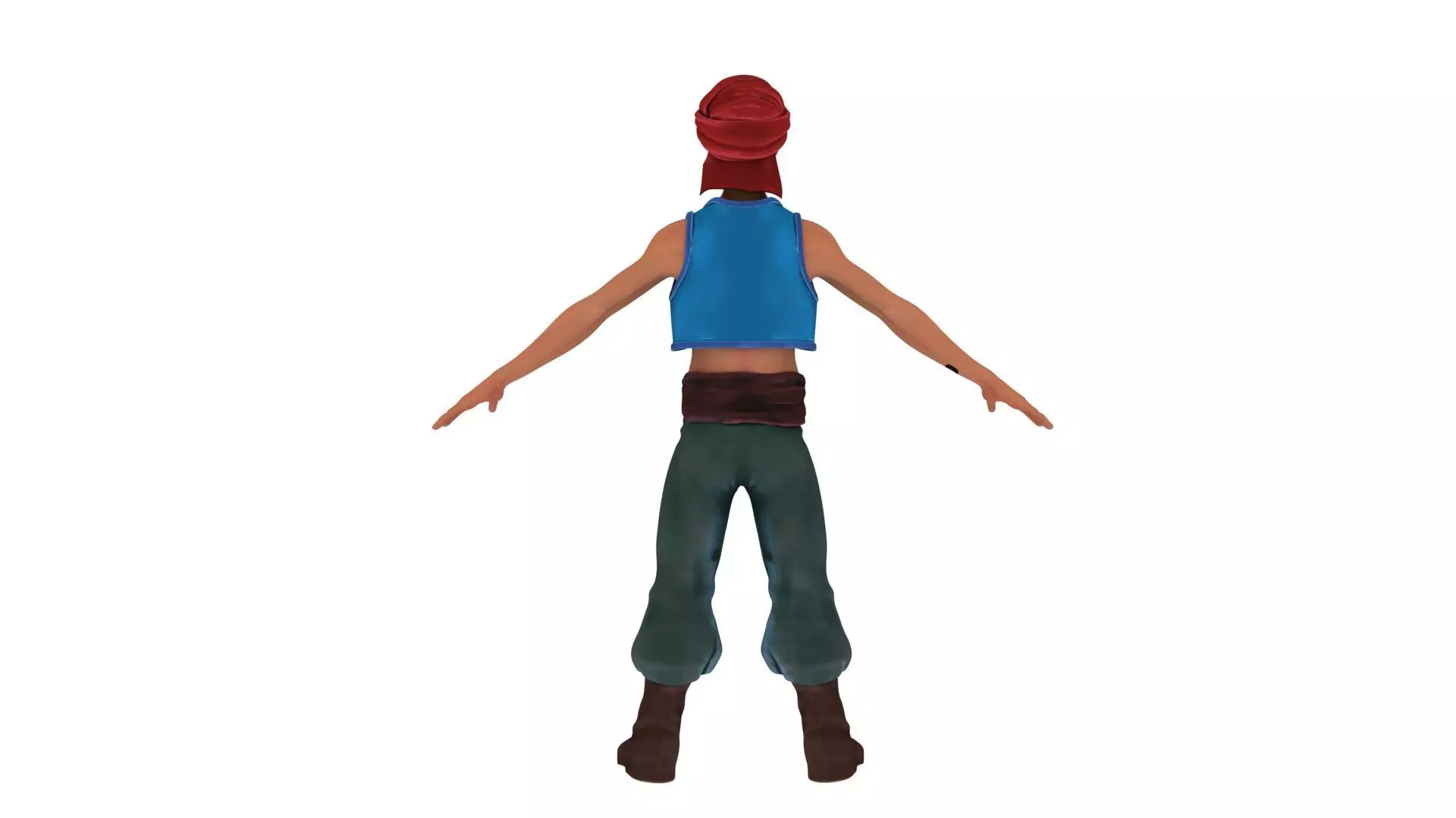 Historical cartoon young boy 3D model_3