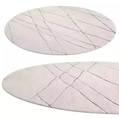 Una Wool Rug Natural Black round