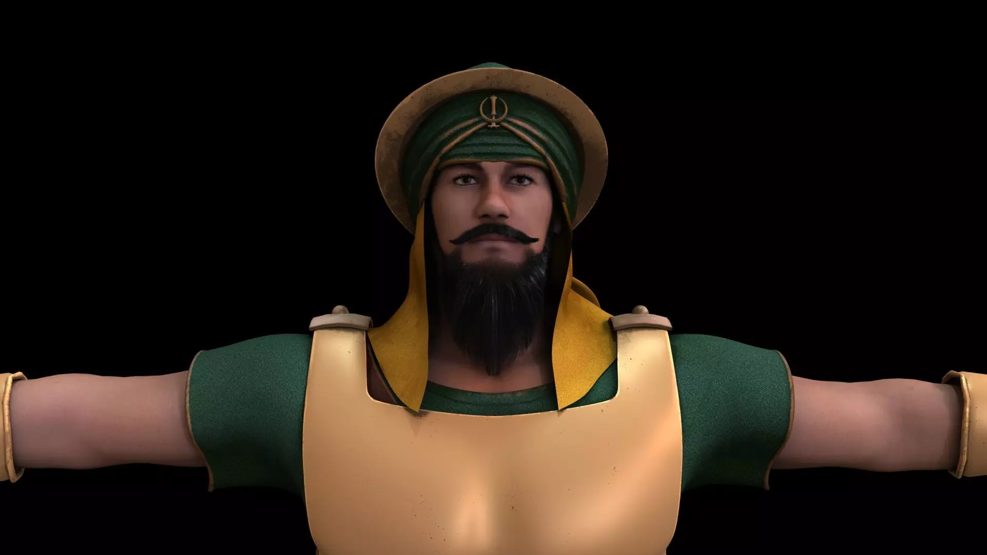 Realistic punjabi indian soilder  3D model_1