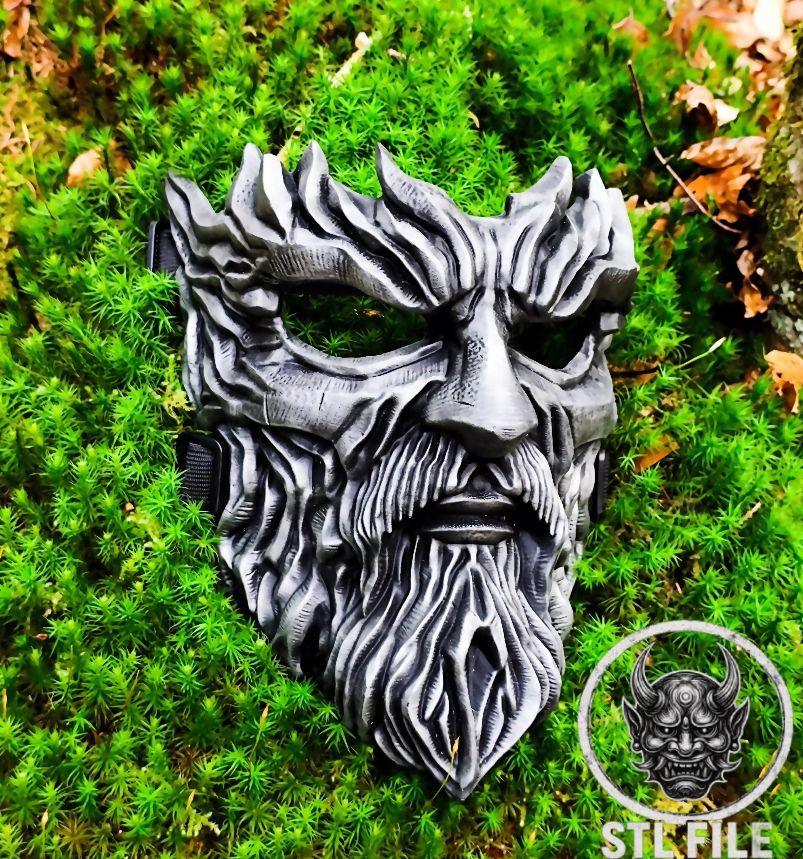 Ancient Forest Guardian Mask STL File for 3D Printing 3D print model