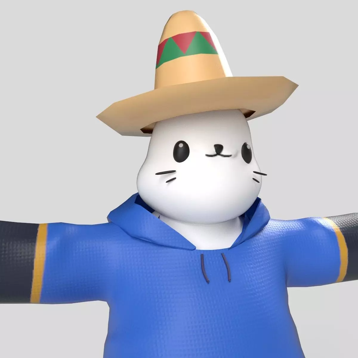 Nft Model Sappyseels Mexican Low-poly 3D model_2