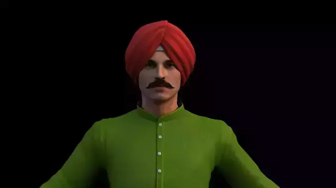 Realistic punjabi character man 