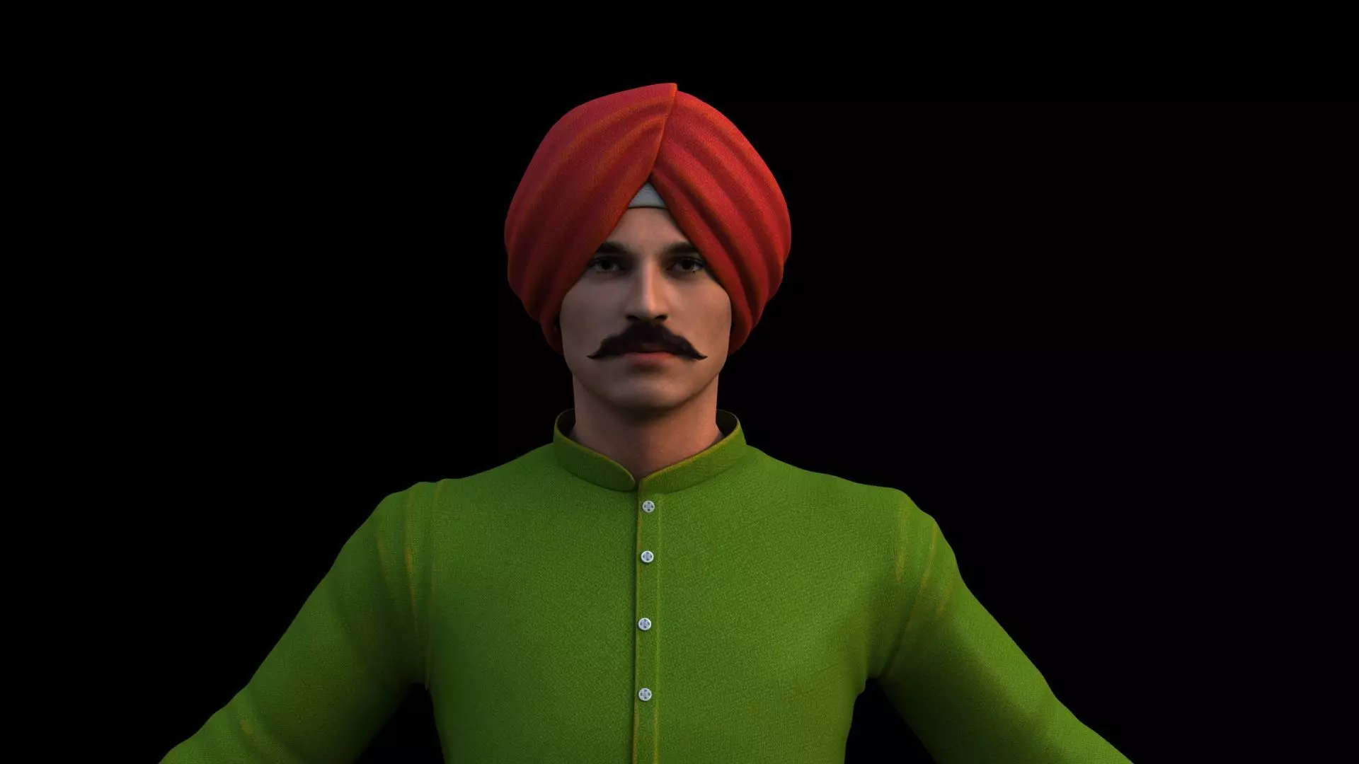 Realistic punjabi character man 3D model