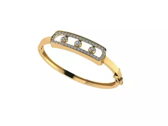 Luxury Gold Bracelet with Moving Bezel Diamonds 