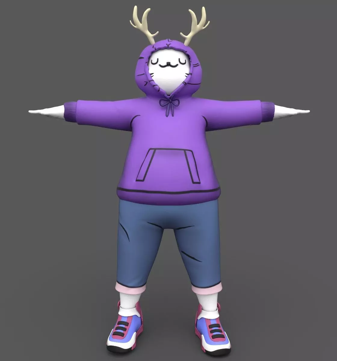 Nft Model  Sappyseels reindeer Low-poly 3D model_1
