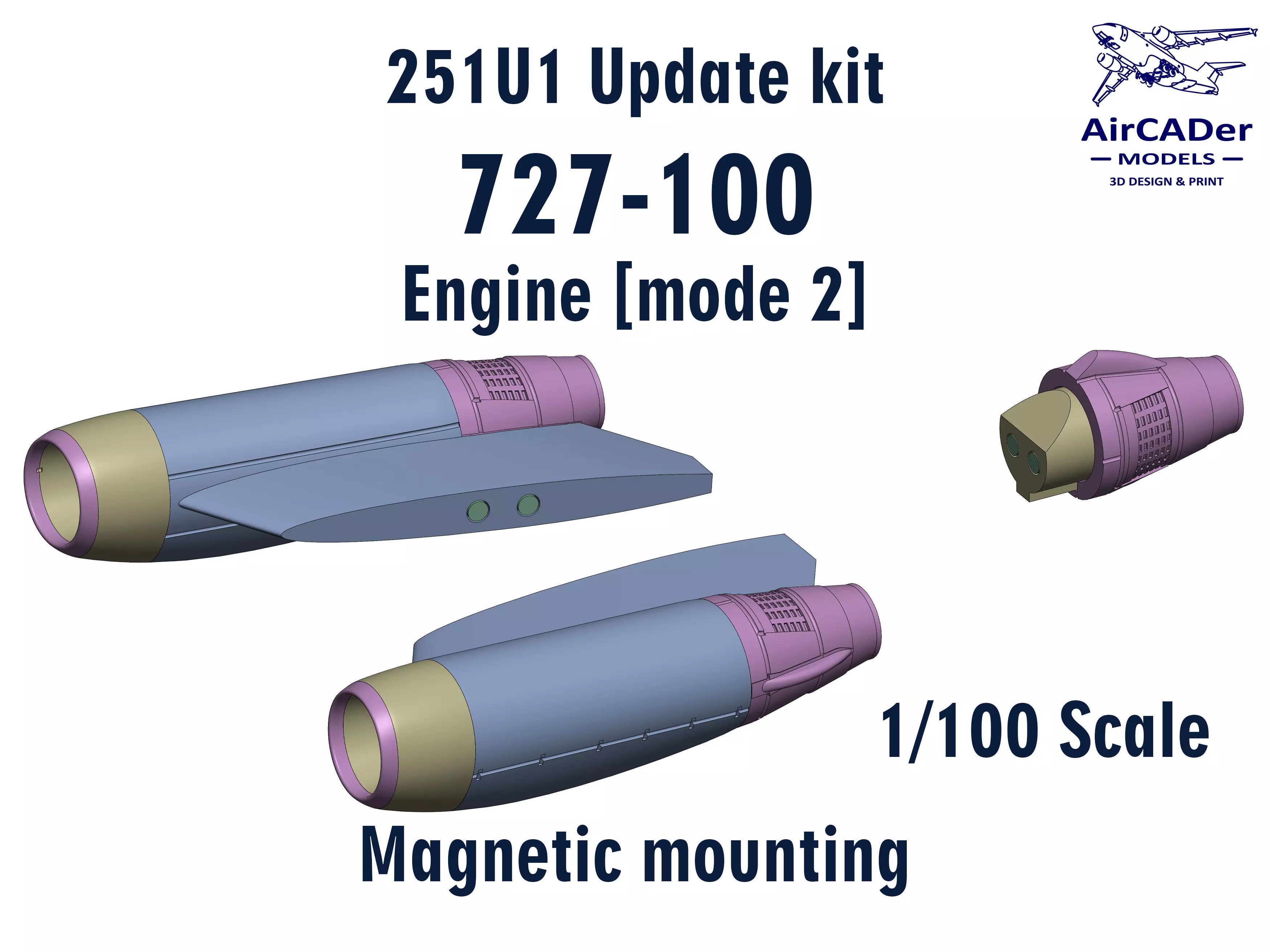251U1 Update kit Boeing 727-100 Engine mode 2 3D print model