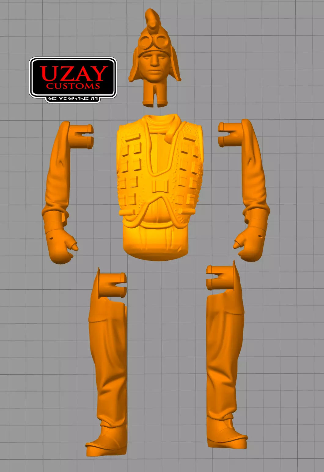 Star Wars articulated  Pod Racer Mechanics Mat RAGS 3D print model_1